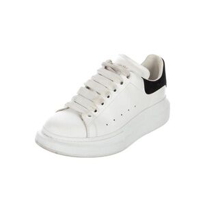 Alexander McQueen suede trimmed leather exaggerated sole sneakers